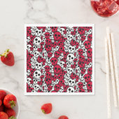 Cherry Gothic Skull Muster Print Serviette (Beispiel)