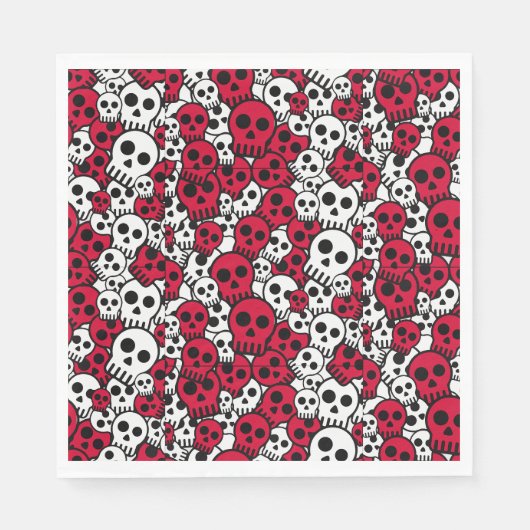 Cherry Gothic Skull Muster Print Serviette (Vorderseite)