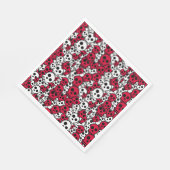 Cherry Gothic Skull Muster Print Serviette (Ecke)