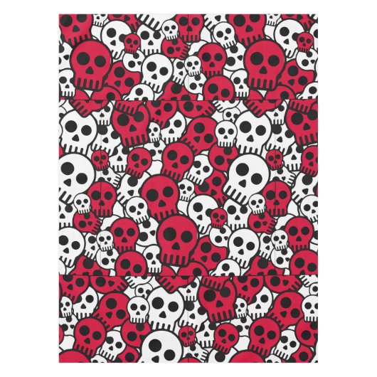 Cherry Gothic Skull Muster Print Tischdecke (Vorderseite)