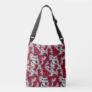 Cherry Gothic Skull Muster Print Tragetaschen Mit Langen Trägern