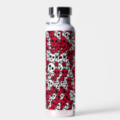 Cherry Gothic Skull Muster Print Trinkflasche (Rechts)