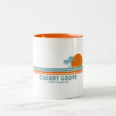 Cherry Grove Beach South Carolina Sun Palm Trees Zweifarbige Tasse (Mittel)