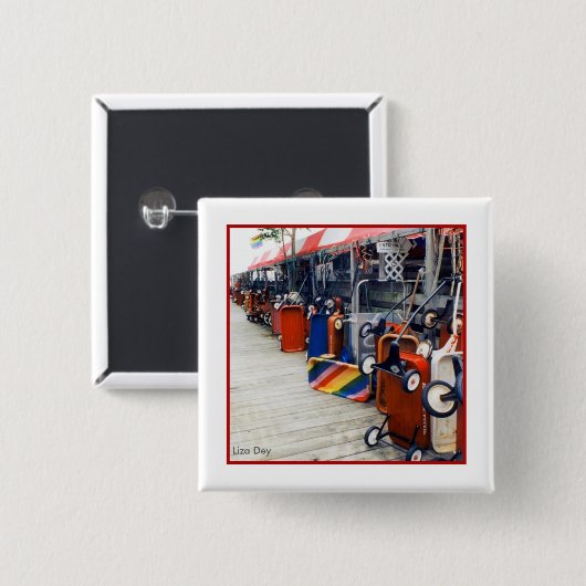 Cherry Grove Pride Wagon Square Button (Vorne & Hinten)