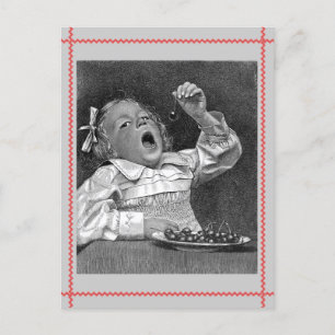 Cherry Guilt Retro Postcard Postkarte