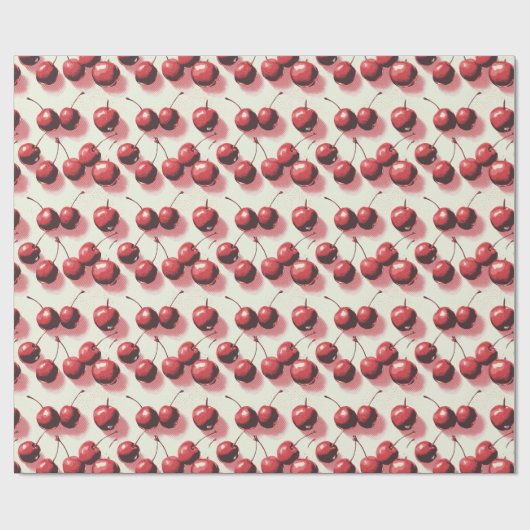 Cherry Halftone Geschenkpapier (Flach)