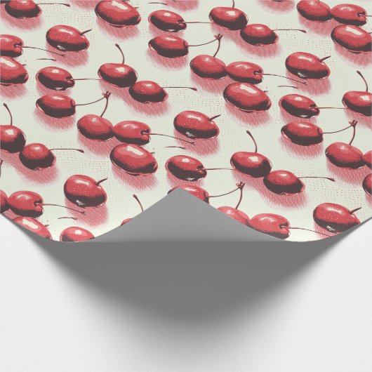 Cherry Halftone Geschenkpapier (Ecke)