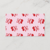 Cherry Hand Drawn Brautparty Rezept Begleitkarte (Rückseite)