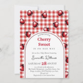 Cherry Heart Baby Shower Einladung (Vorderseite)