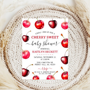 Cherry Heart Baby Shower Einladung