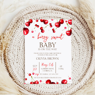 Cherry Heart Baby Shower Einladung