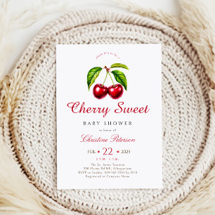 Cherry Heart Baby Shower Einladung