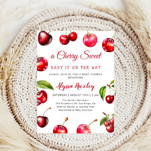 Cherry Heart Baby Shower Einladung