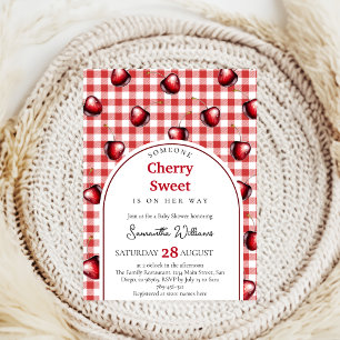 Cherry Heart Baby Shower Einladung