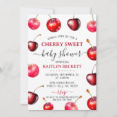 Cherry Heart Baby Shower Einladung (Vorderseite)
