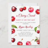 Cherry Heart Baby Shower Einladung (Vorderseite)