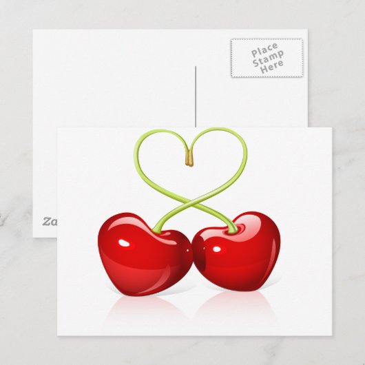 Cherry Heart Postkarte (Vorne/Hinten)