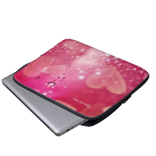 Cherry Heart Sparkle Laptopschutzhülle (Vorne Knopf)