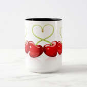 Cherry Heart Zweifarbige Tasse (Mittel)