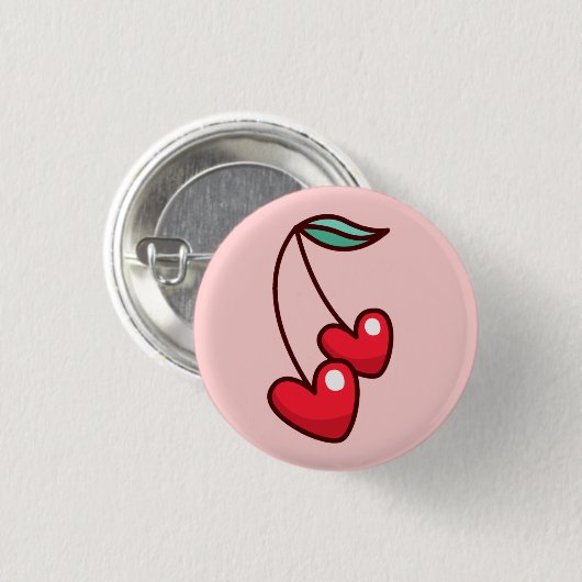 Cherry Hearts Button (Vorne & Hinten)