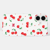 Cherry Hearts Individuelle Name Monogram Case-Mate iPhone Hülle (Rückseite (Horizontal))