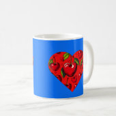 Cherry Hearts Valentinstag Kaffeetasse (VorderseiteRechts)