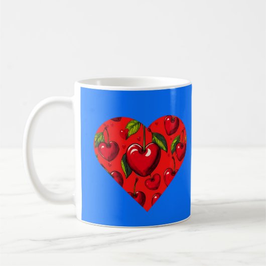 Cherry Hearts Valentinstag Kaffeetasse (Links)