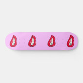Cherry Hot Lips Popper Girl Skateboard Deck (Horizontal)