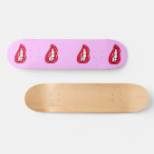 Cherry Hot Lips Popper Girl Skateboard Deck (Horizontal)