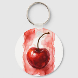 Cherry in Alcohol Ink Schlüsselanhänger