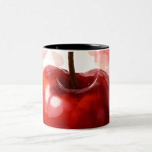 Cherry in Alcohol Ink Zweifarbige Tasse