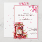 Cherry Jam Cherry Blossoms Brautparty Einladung (Vorne/Hinten)