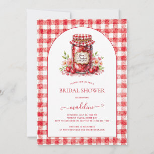 Cherry Jam Gingham Brautparty Einladung