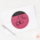Cherry Jam Jar Label Packaging Design Runder Aufkleber (Umschlag)