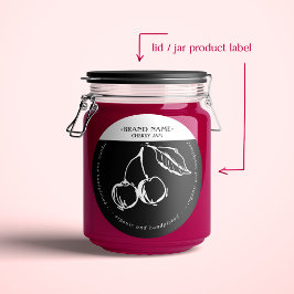 Cherry Jam Jar Label Packaging Design Runder Aufkleber