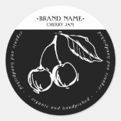Cherry Jam Jar Label Packaging Design Runder Aufkleber (Vorderseite)