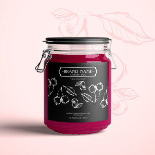Cherry Jam Jar Label Packaging Design Schaumweinetikett