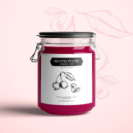 Cherry Jam Jar Label Packaging Design Schaumweinetikett