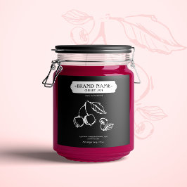 Cherry Jam Jar Label Packaging Design Schaumweinetikett