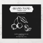 Cherry Jam Jar Label Packaging Design Schaumweinetikett (Einzelnes Label)