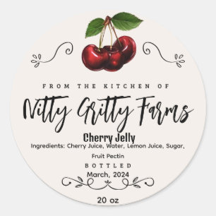 Cherry Jam Jelly bewahren kundenspezifisches Canni Runder Aufkleber