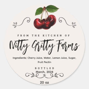 Cherry Jam Jelly bewahren kundenspezifisches Canni Runder Aufkleber