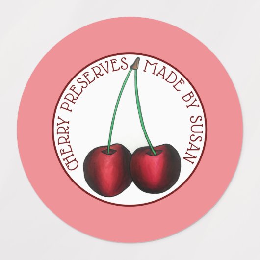 Cherry Jam Jelly hält Sauerkirschen, von Etiketten (Design 1)
