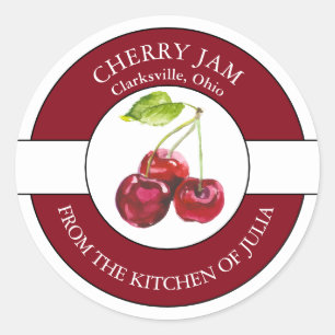 Cherry Jam Label Runder Aufkleber