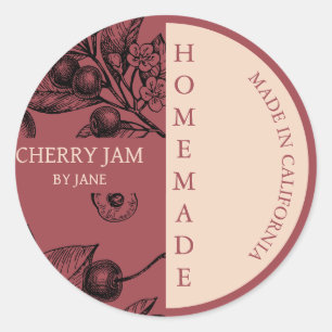 Cherry Jam Modern Business Label Runder Aufkleber