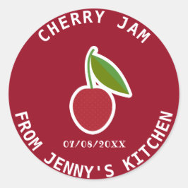 Cherry Jam Runder Aufkleber