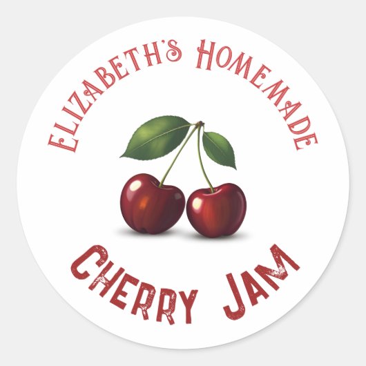 Cherry Jam Runder Aufkleber (Vorderseite)