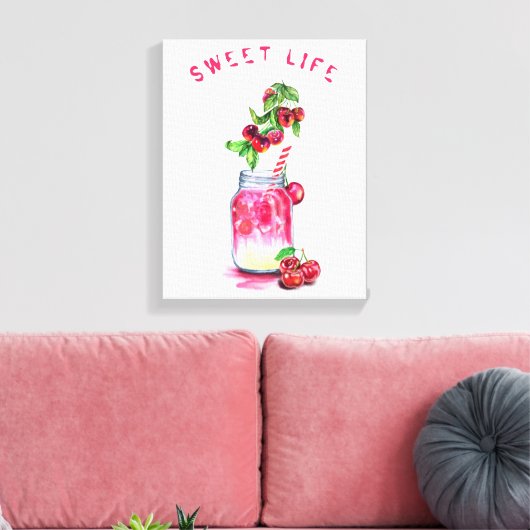 Cherry Juice Cool Drink Frucht Canvas Print Leinwanddruck (Insitu (Wohnzimmer))
