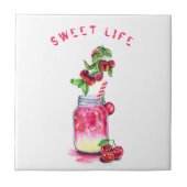 Cherry Juice Cool Drink Frucht Keramik Tile Fliese (Vorderseite)