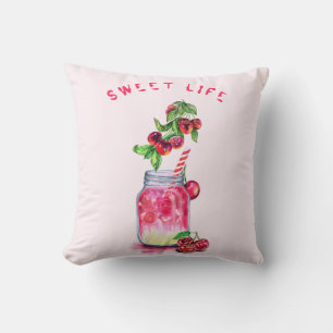 Cherry Juice Cool Drink Frucht Kissen Kissen